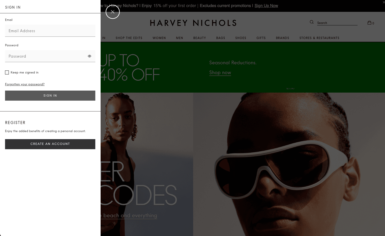 Harvey Nichols — screenshot